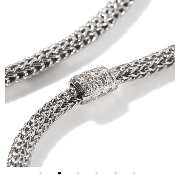 John Hardy Sterling Silver and 18k Necklace pave diamonds 🔥 Saturday & Sunday 🥳 - Picture 2 of 7